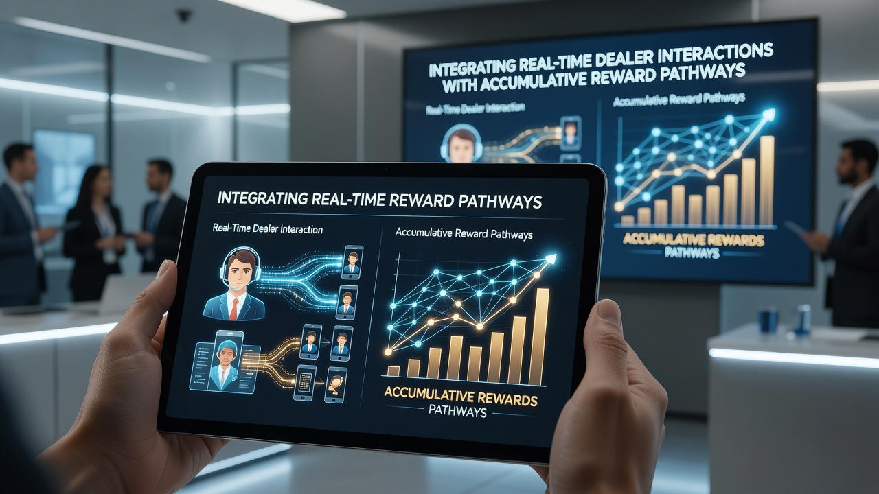 Mobiele interface met live dealer en accumulatieve beloningsstatus